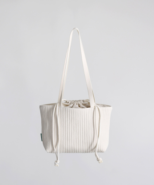 GREEN STUFF(グリーンスタッフ)の「boat string bag 66 corduroy canvas - ivory S(エコバッグ/サブバッグ・レディース・その他・FREE)」の1枚目の写真