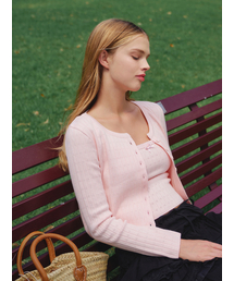 LANGNLU（ラングアンドルー）の「BONNIE Knit Cardigan Set (Bonnie)_LIGHT PINK（カーディガン/ボレロ）」
