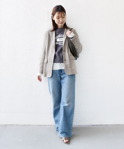 SHIPS(シップス)の「〈手洗い可能〉ラッセル レース ヘンリー ネック 2WAY プルオーバー(Tシャツ/カットソー・レディース・オフホワイト/ネイビー/ブラック/ホワイト・ONE SIZE)」の5枚目の写真
