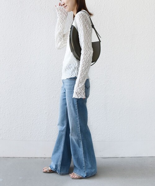 SHIPS(シップス)の「〈手洗い可能〉ラッセル レース ヘンリー ネック 2WAY プルオーバー(Tシャツ/カットソー・レディース・オフホワイト/ネイビー/ブラック/ホワイト・ONE SIZE)」の11枚目の写真
