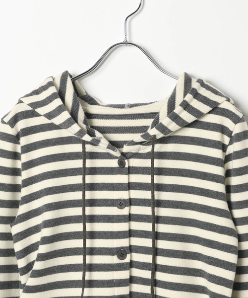 3.3 Field Trip （3.3フィールドトリップ）の「3.3 Field Trip／ボーダーフーディーカーデ（Tシャツ/カットソー・レディース・アイボリー/ブルー/グレー・FREE）」の12枚目の写真