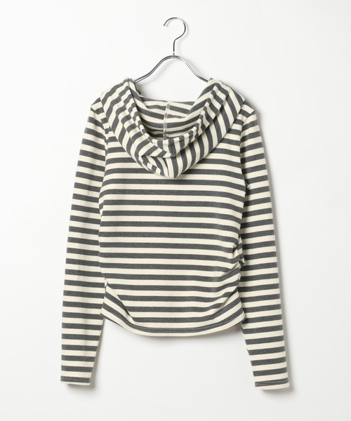 3.3 Field Trip （3.3フィールドトリップ）の「3.3 Field Trip／ボーダーフーディーカーデ（Tシャツ/カットソー・レディース・アイボリー/ブルー/グレー・FREE）」の11枚目の写真