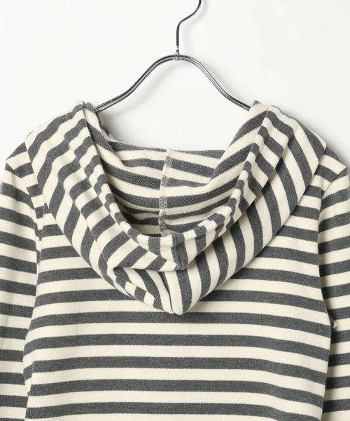 3.3 Field Trip （3.3フィールドトリップ）の「3.3 Field Trip／ボーダーフーディーカーデ（Tシャツ/カットソー・レディース・アイボリー/ブルー/グレー・FREE）」の13枚目の写真