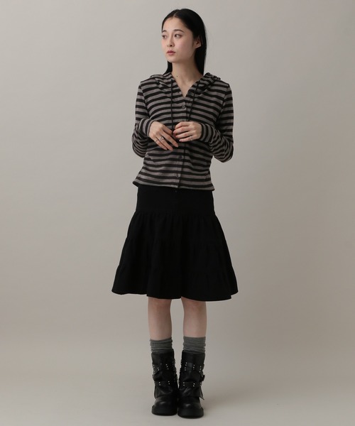 3.3 Field Trip （3.3フィールドトリップ）の「3.3 Field Trip／ボーダーフーディーカーデ（Tシャツ/カットソー・レディース・アイボリー/ブルー/グレー・FREE）」の4枚目の写真