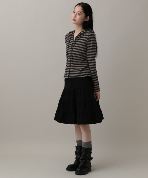 3.3 Field Trip （3.3フィールドトリップ）の「3.3 Field Trip／ボーダーフーディーカーデ（Tシャツ/カットソー・レディース・アイボリー/ブルー/グレー・FREE）」の5枚目の写真