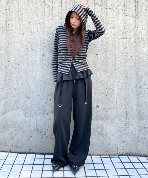 3.3 Field Trip （3.3フィールドトリップ）の「3.3 Field Trip／ボーダーフーディーカーディガン（カーディガン/ボレロ・レディース・アイボリー/ブルー/グレー・FREE）」の22枚目の写真