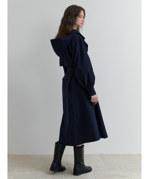 RE_L（リエル）の「Magnet trench coat (navy)（トレンチコート・レディース・その他・FREE）」の4枚目の写真
