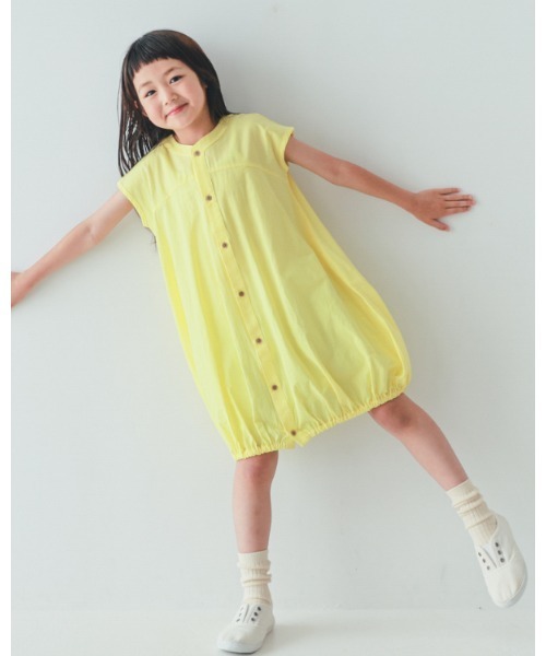 NHT（エヌエイチティー）の「エヌエイチティー バルーンワンピース（ワンピース・キッズ・イエロー/ピンク/オフホワイト・120cm/130cm/140cm/150cm）」の2枚目の写真