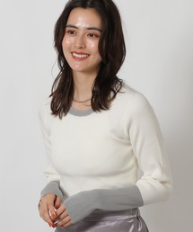 LAKOLE | 12ゲージ袖配色ニット2 / 638483(ニット/セーター)