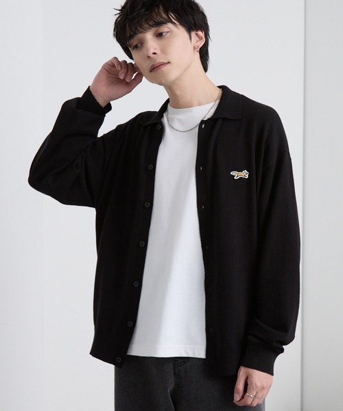 PENNEYS（ぺニーズ）の「PENNEYS/ぺニーズ 別注 THE FOX ロゴ ワンポイント刺繍  ベーシック ハイゲージ 長袖 ニットシャツカーディガン（カーディガン/ボレロ・メンズ・レッド系/ネイビー/ブラック/ダークグレー/ライトグレー・M/L/S）」の6枚目の写真