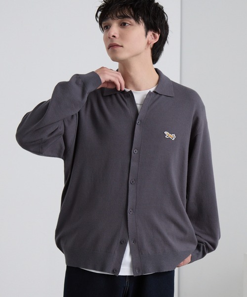 PENNEYS（ぺニーズ）の「PENNEYS/ぺニーズ 別注 THE FOX ロゴ ワンポイント刺繍  ベーシック ハイゲージ 長袖 ニットシャツカーディガン（カーディガン/ボレロ・メンズ・レッド系/ネイビー/ブラック/ダークグレー/ライトグレー・M/L/S）」の10枚目の写真