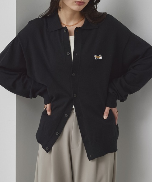 PENNEYS(ぺニーズ)の「PENNEYS/ぺニーズ 別注 THE FOX ロゴ ワンポイント刺繍 ベーシック ハイゲージ 長袖 ニットシャツカーディガン(カーディガン/ボレロ・レディース・レッド系/ネイビー/ブラック/ダークグレー/ライトグレー・M/L/S)」の16枚目の写真