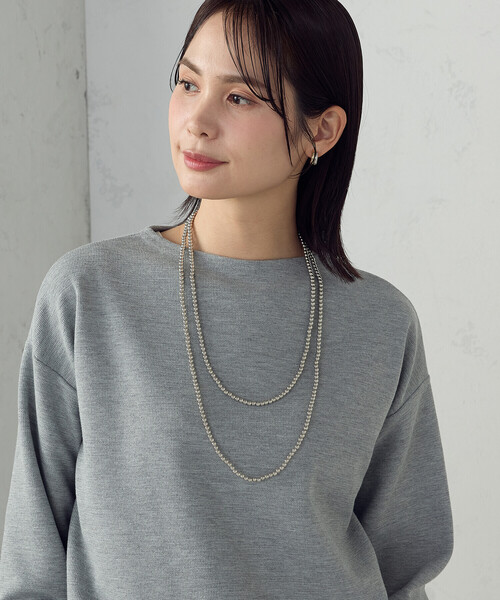 COMME CA ISM（コムサイズム）の「【宮城舞さん着用】ロングネックレス（ネックレス・レディース・シルバー/オフホワイト・FREE）」の5枚目の写真