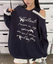 Treat ürself ワンショルダーパールロゴスウェット グレー Treat ürself ワンショルダーパールロゴスウェット グレー Treat