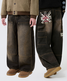 TRILLION（トリリオン）の「ユニオンジャックグラフィックカーペンターワイドデニムパンツ_3カラー（デニムパンツ）」