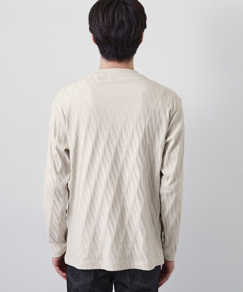 THE SHOP TK (ザ ショップ ティーケー )の「【立体感のある表情が上品】リンクスアーガイル長袖Tシャツ(Tシャツ/カットソー・メンズ・オフホワイト/ライトベージュ・04/03/02/01)」の13枚目の写真