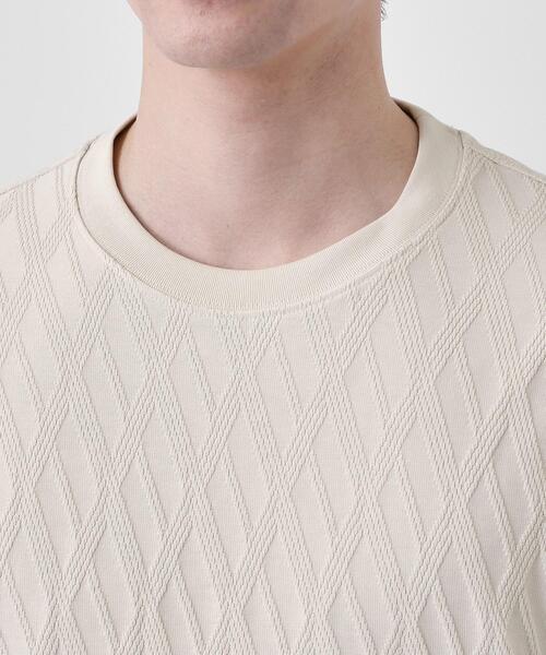 THE SHOP TK (ザ ショップ ティーケー )の「【立体感のある表情が上品】リンクスアーガイル長袖Tシャツ(Tシャツ/カットソー・メンズ・オフホワイト/ライトベージュ・04/03/02/01)」の14枚目の写真
