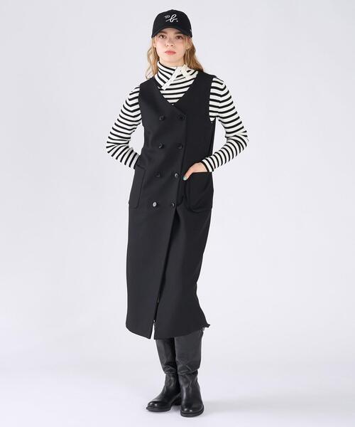 To b. by agnes b.（トゥービーバイアニエスベー）の「ダブルブレスト ジレ ワンピース（ワンピース・レディース・ブラック・36/40/38）」の4枚目の写真