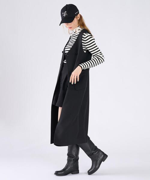 To b. by agnes b.（トゥービーバイアニエスベー）の「ダブルブレスト ジレ ワンピース（ワンピース・レディース・ブラック・36/40/38）」の5枚目の写真