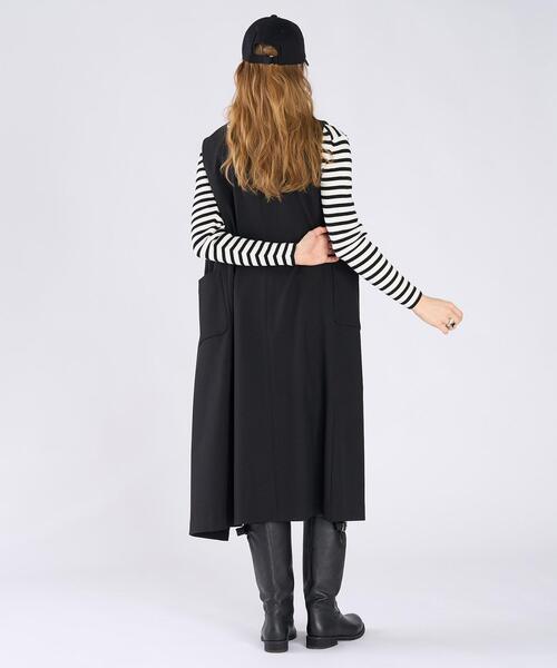 To b. by agnes b.（トゥービーバイアニエスベー）の「ダブルブレスト ジレ ワンピース（ワンピース・レディース・ブラック・36/40/38）」の6枚目の写真