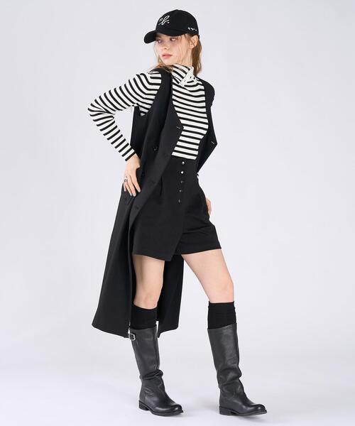 To b. by agnes b.（トゥービーバイアニエスベー）の「ダブルブレスト ジレ ワンピース（ワンピース・レディース・ブラック・36/40/38）」の7枚目の写真