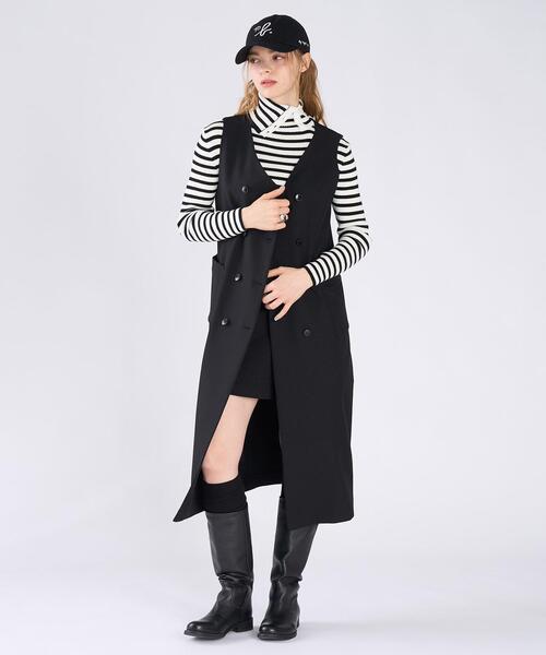 To b. by agnes b.（トゥービーバイアニエスベー）の「ダブルブレスト ジレ ワンピース（ワンピース・レディース・ブラック・36/40/38）」の8枚目の写真