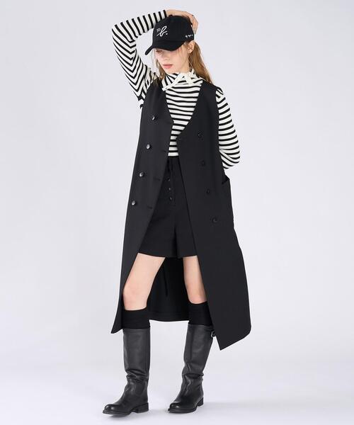 To b. by agnes b.（トゥービーバイアニエスベー）の「ダブルブレスト ジレ ワンピース（ワンピース・レディース・ブラック・36/40/38）」の9枚目の写真