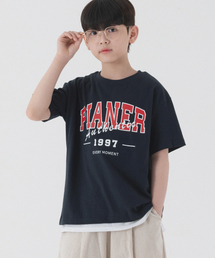 PIANER KIDS（ピアネールキッズ）の「ビッグロゴアセンティックオーバーサイズ半袖（ネイビー）（Tシャツ/カットソー）」