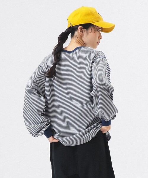 BEAMS BOY（ビームスボーイ）の「スウィッチ ボーダー ロングスリーブ（Tシャツ/カットソー・レディース・チャコールグレー/イエロー/ネイビー・1/2）」の16枚目の写真