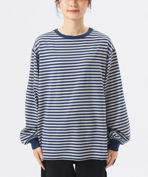 BEAMS BOY（ビームスボーイ）の「スウィッチ ボーダー ロングスリーブ（Tシャツ/カットソー・レディース・チャコールグレー/イエロー/ネイビー・1/2）」の17枚目の写真