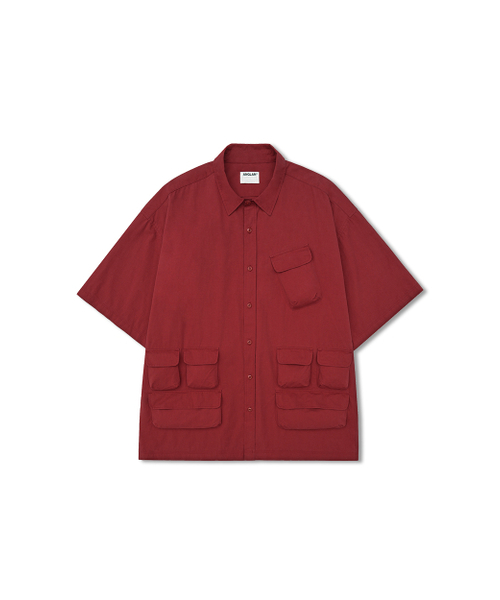 ANGLAN(アングラン)の「Slather Utility Pocket Half Shirt - Red(シャツ/ブラウス・メンズ・その他・ONE SIZE)」の9枚目の写真