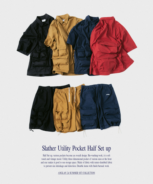 ANGLAN(アングラン)の「Slather Utility Pocket Half Shirt - Red(シャツ/ブラウス・メンズ・その他・ONE SIZE)」の11枚目の写真