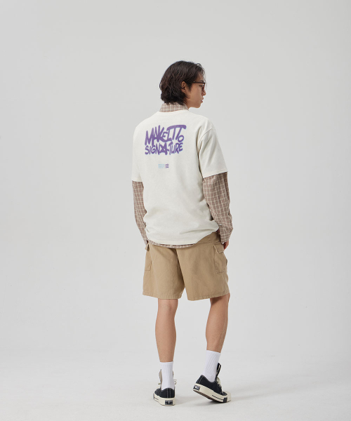 MAKEITTO（メイキット）の「[GRAFFITI2 LOGO] CREW NECK TEE_CREAM（Tシャツ/カットソー・メンズ・その他・M/L/XL/XXL）」の4枚目の写真