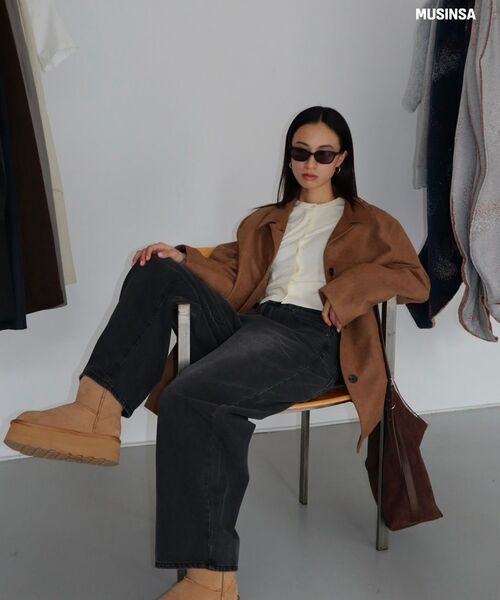 MUSINSA STANDARD WOMAN（ムシンサスタンダードウーマン）の「ウィメンズエッセンシャルスリムラウンドネックカーディガン[クリーム]（カーディガン/ボレロ・レディース・その他・X-SMALL/SMALL/MEDIUM/LARGE）」の7枚目の写真