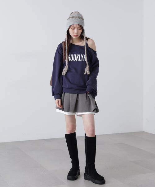 FREE'S MART（フリーズマート）の「◆インナーパンツ付レイヤードフレアミニスカート（スカート・レディース・ベージュ/グレー・FREE）」の8枚目の写真