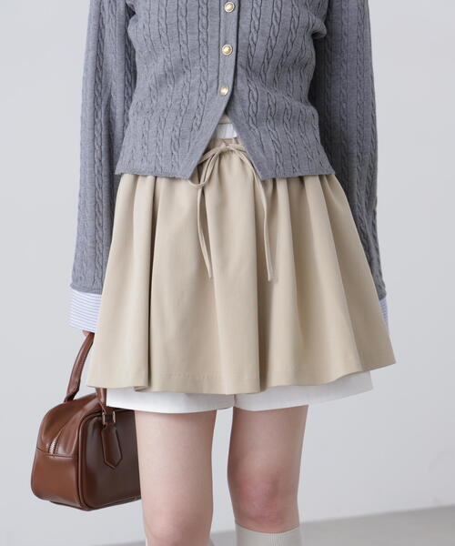 FREE'S MART（フリーズマート）の「◆インナーパンツ付レイヤードフレアミニスカート（スカート・レディース・ベージュ/グレー・FREE）」の13枚目の写真