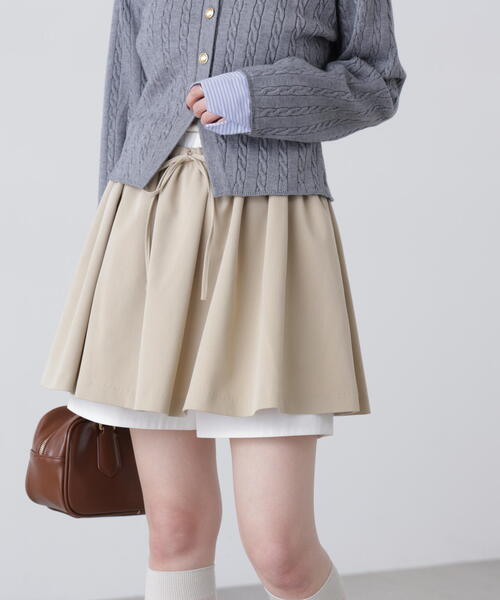 FREE'S MART（フリーズマート）の「◆インナーパンツ付レイヤードフレアミニスカート（スカート・レディース・ベージュ/グレー・FREE）」の14枚目の写真
