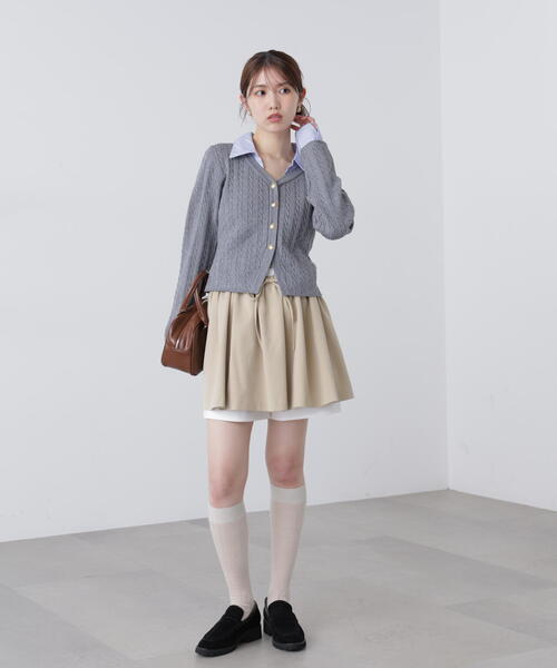 FREE'S MART（フリーズマート）の「◆インナーパンツ付レイヤードフレアミニスカート（スカート・レディース・ベージュ/グレー・FREE）」の15枚目の写真