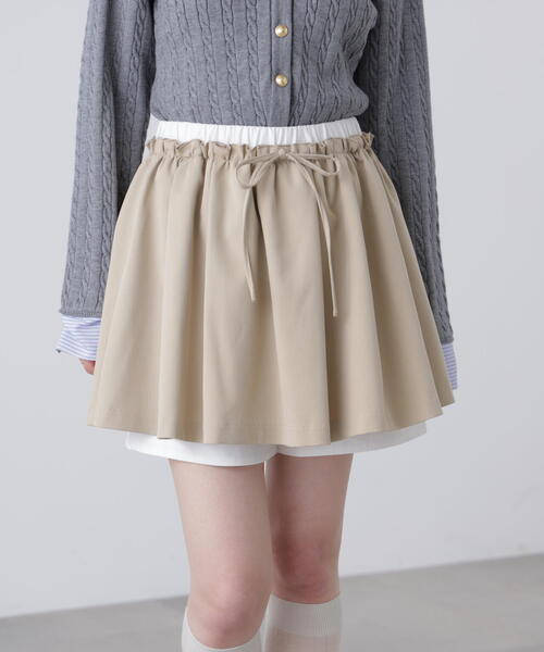 FREE'S MART（フリーズマート）の「◆インナーパンツ付レイヤードフレアミニスカート（スカート・レディース・ベージュ/グレー・FREE）」の17枚目の写真