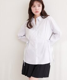 サイドリボンストライプシャツ