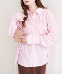natural couture | サイドリボンストライプシャツ(シャツ/ブラウス)