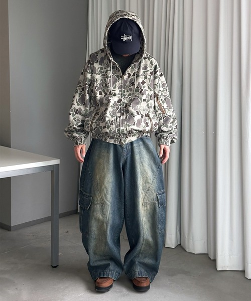 Perushu（ペルーシュ）の「WIDE SWITCHING CARGO PANTS／ワイド切り替えカーゴパンツ（その他パンツ・メンズ・その他/インディゴブルー・MEDIUM/LARGE/SMALL）」の8枚目の写真