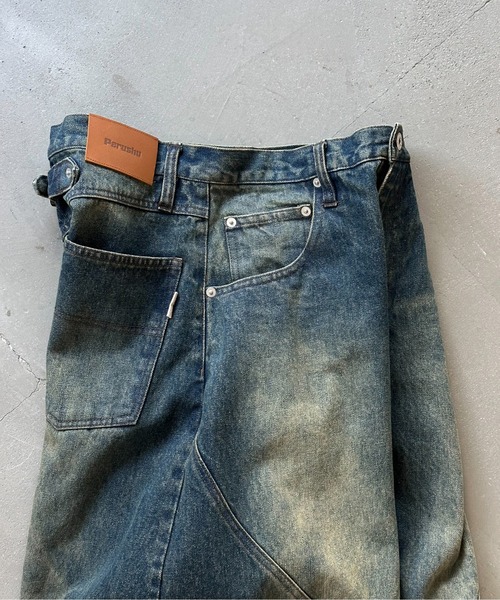 Perushu（ペルーシュ）の「WIDE SWITCHING CARGO PANTS／ワイド切り替えカーゴパンツ（その他パンツ・メンズ・その他/インディゴブルー・MEDIUM/LARGE/SMALL）」の15枚目の写真