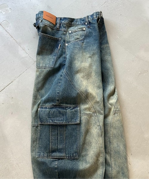 Perushu（ペルーシュ）の「WIDE SWITCHING CARGO PANTS／ワイド切り替えカーゴパンツ（その他パンツ・メンズ・その他/インディゴブルー・MEDIUM/LARGE/SMALL）」の16枚目の写真