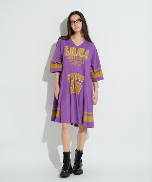 ANNA SUI NYC（アナ スイ エヌ ワイ シー）の「スポーツTシャツワンピース（ワンピース・レディース・ホワイト/パープル/ブラック・FREE）」の3枚目の写真