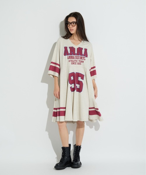 ANNA SUI NYC（アナ スイ エヌ ワイ シー）の「スポーツTシャツワンピース（ワンピース・レディース・ホワイト/パープル/ブラック・FREE）」の8枚目の写真