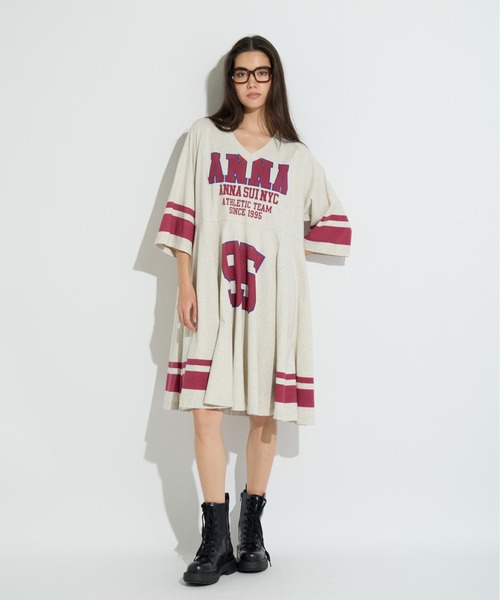 ANNA SUI NYC（アナ スイ エヌ ワイ シー）の「スポーツTシャツワンピース（ワンピース・レディース・ホワイト/パープル/ブラック・FREE）」の9枚目の写真