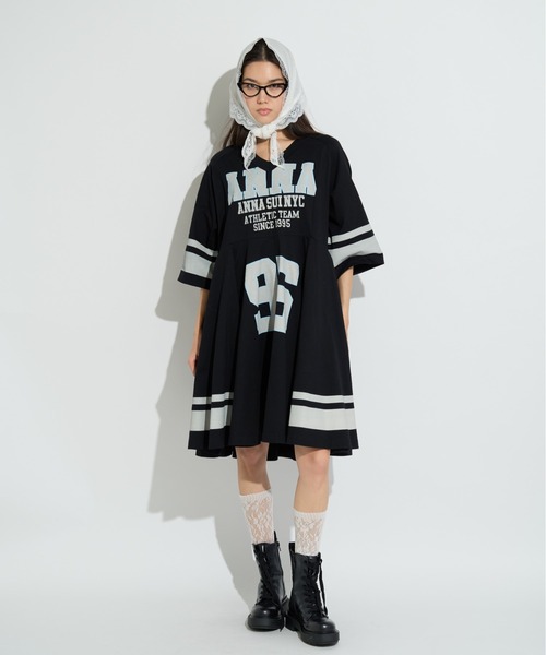 ANNA SUI NYC（アナ スイ エヌ ワイ シー）の「スポーツTシャツワンピース（ワンピース・レディース・ホワイト/パープル/ブラック・FREE）」の14枚目の写真