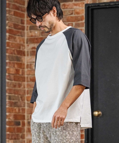 CAMBIO(カンビオ)の「mlt5581- COOLMAX Raglan 3-4 Sleeve Tee ラグランスリーブTシャツ(2026GIM-009)(Tシャツ/カットソー・メンズ・チャコールグレー×ブラック/ブラック×グレー/ホワイト×グレー・S/M/L)」の10枚目の写真