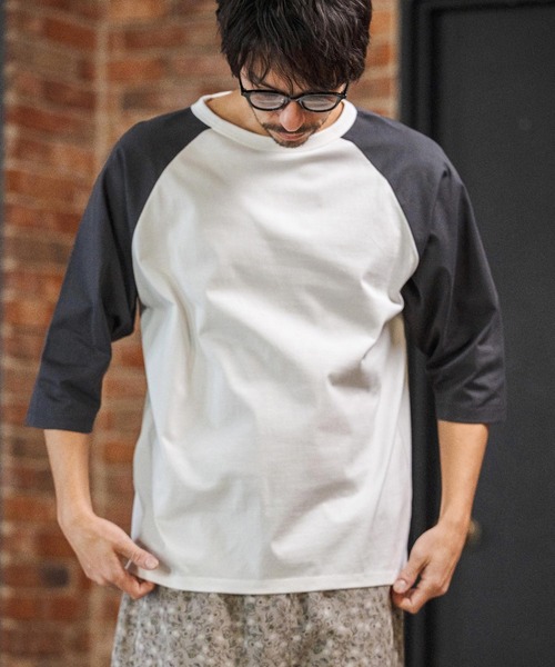 CAMBIO(カンビオ)の「mlt5581- COOLMAX Raglan 3-4 Sleeve Tee ラグランスリーブTシャツ(2026GIM-009)(Tシャツ/カットソー・メンズ・チャコールグレー×ブラック/ブラック×グレー/ホワイト×グレー・S/M/L)」の11枚目の写真